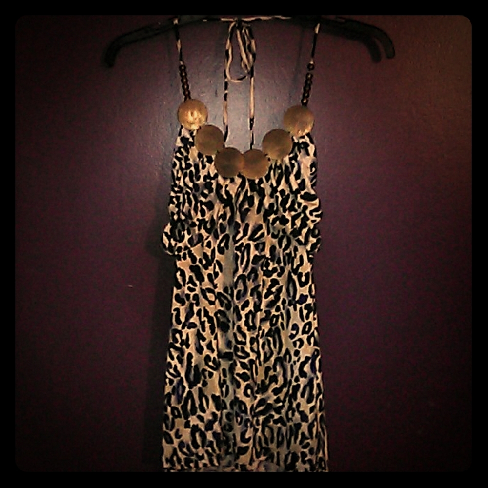 Leopard print halter top